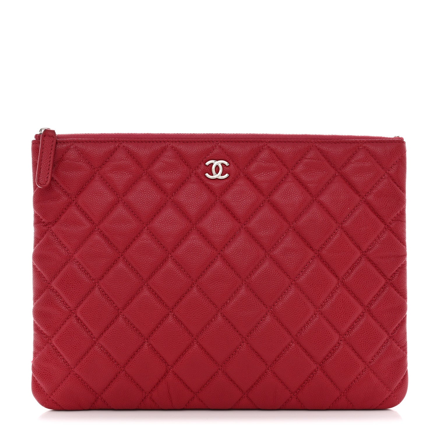 Chanel Caviar Quilted Medium Cosmetic Case Red 1 of 11
