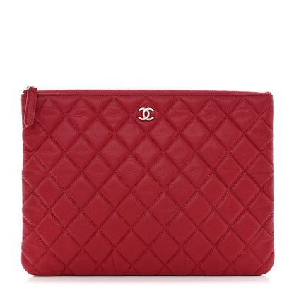 Chanel Caviar Quilted Medium Cosmetic Case Red 1 of 11