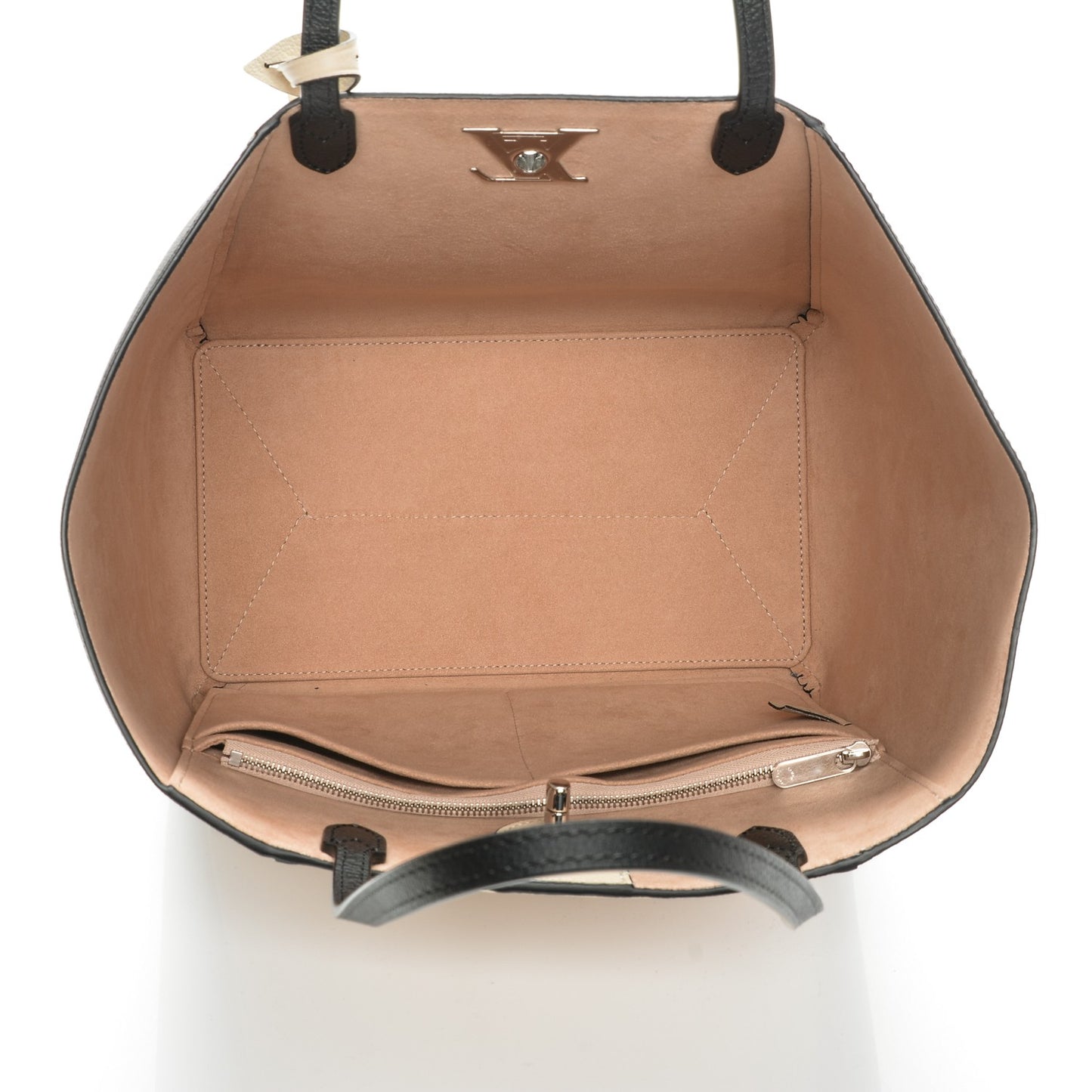 Calfskin Lockme Cabas Vanille Black