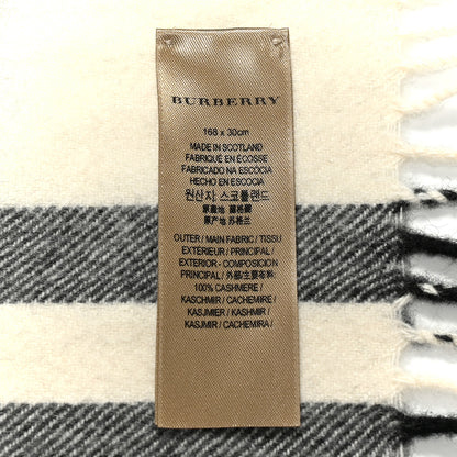Burberry Cashmere Check Fringe Scarf Stone 4 of 4
