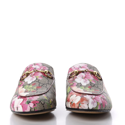 Gucci GG Supreme Monogram Blooms Womens Princetown Slippers 36 Beige Multicolor Dry Rose 3 of 11