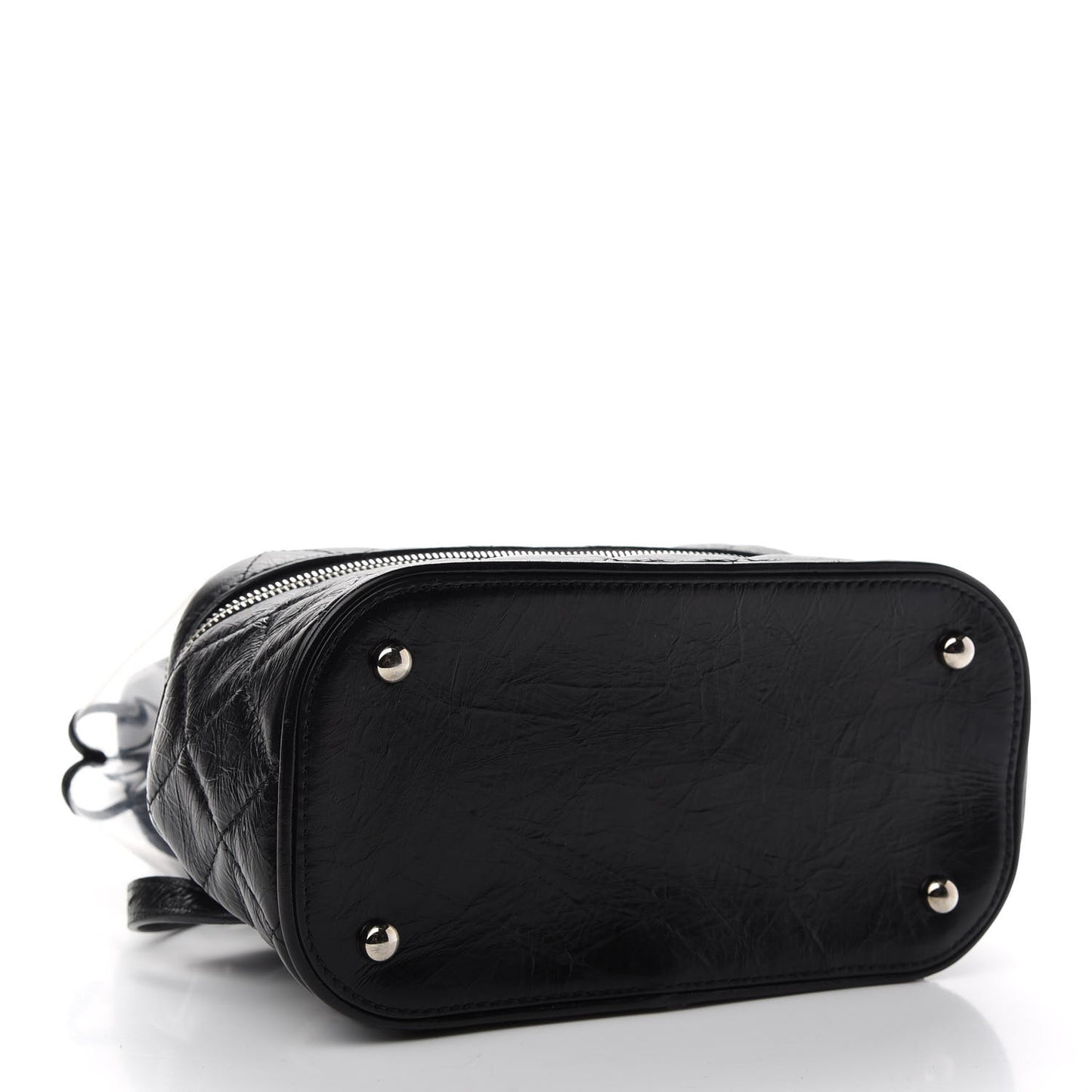 Crumpled Calfskin PVC Quilted Backpack Black
