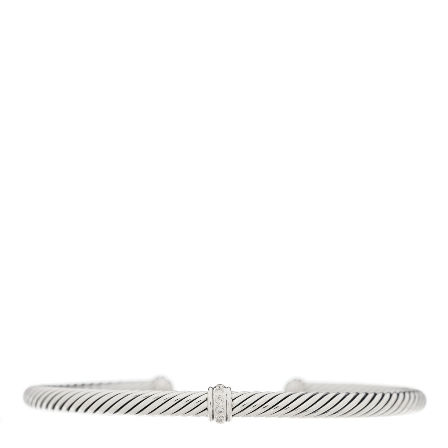 Sterling Silver Diamond 4mm Cable Classics Single Station Bracelet