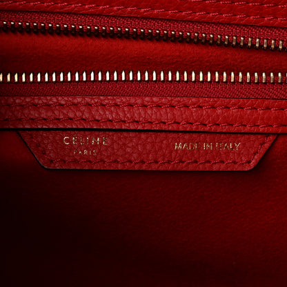 Celine Drummed Calfskin Mini Luggage Coquelicot 6 of 10