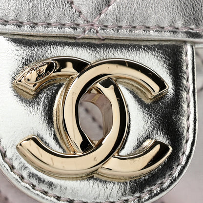 Chanel Metallic Lambskin Quilted Large Like A Wallet Flap Golden Pink 12 of 12