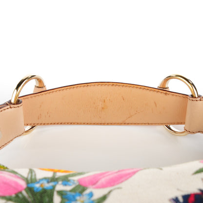 Gucci Canvas Medium Flora Floral Horsebit Chain Hobo White 8 of 8