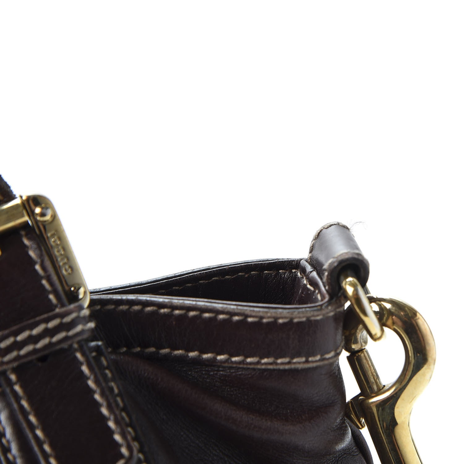 Gucci Calfskin Medium Britt Tote Dark Brown 7 of 14