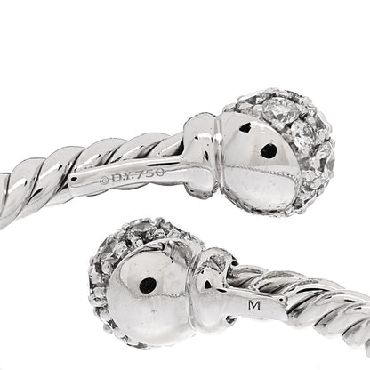 David Yurman 18K White Gold Diamond Solari Bypass Ring 53 6.5 4 of 5