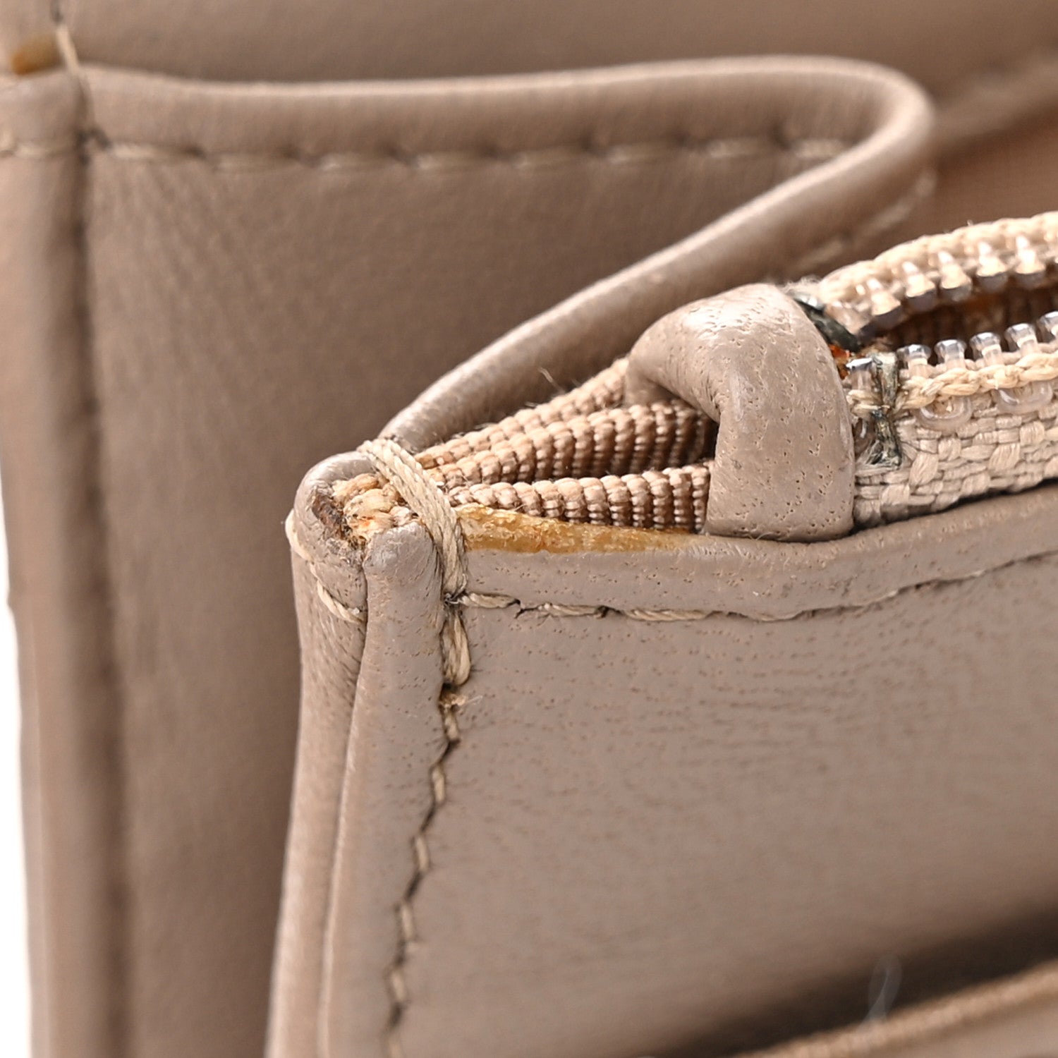 Chanel Lambskin Quilted Wallet On Chain WOC Taupe 17 of 28