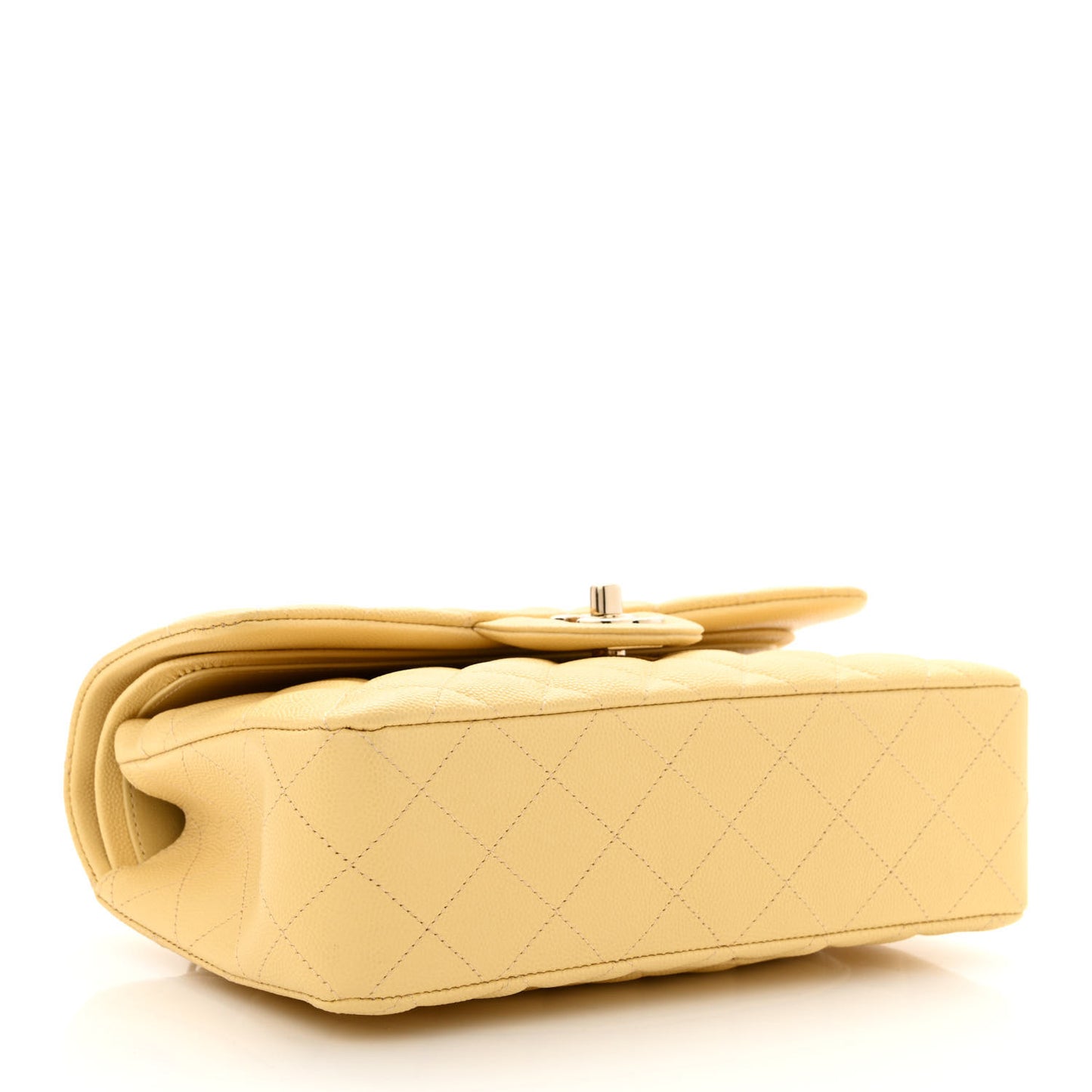 Caviar Quilted Small Double Flap Yellow
