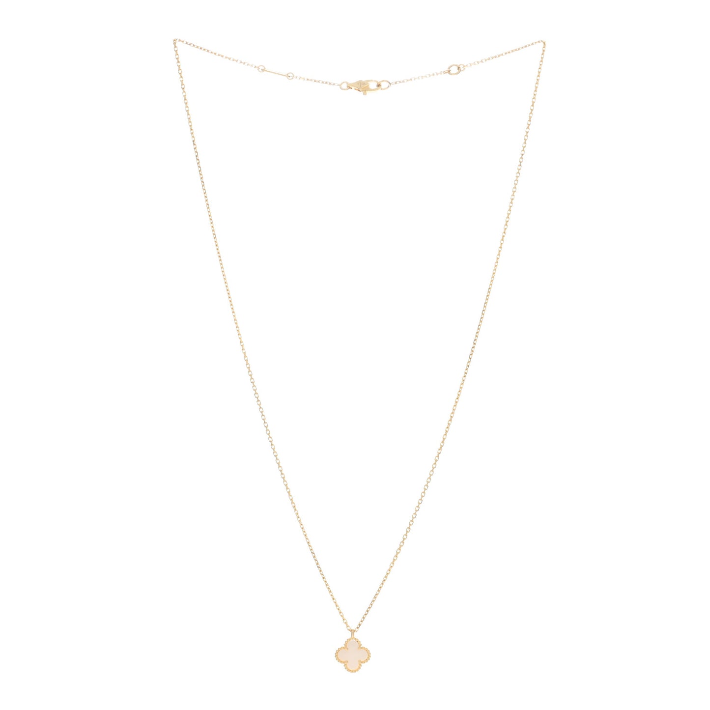 18K Yellow Gold Mother of Pearl Sweet Alhambra Pendant Necklace