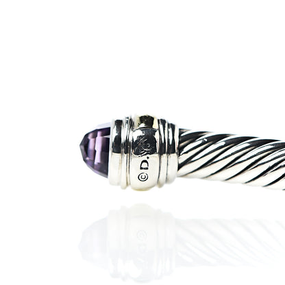 David Yurman Sterling Silver 14K Yellow Gold Amethyst 5mm Cable Classics Bracelet 5 of 5