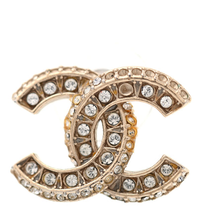Chanel Crystal Timeless CC Earrings Light Gold 4 of 7