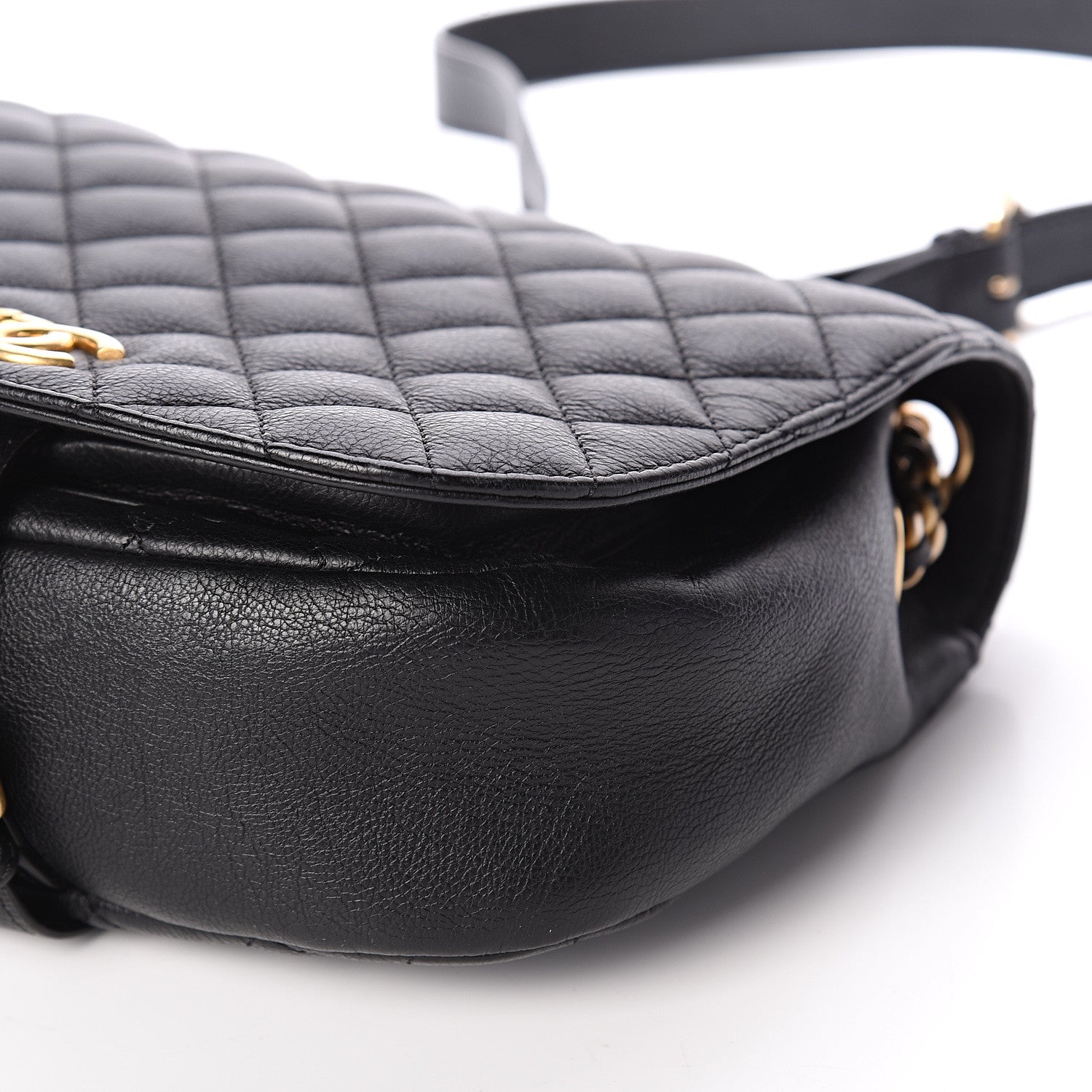 Chanel Grained Calfskin Quilted Messenger Flap Black 9 of 9