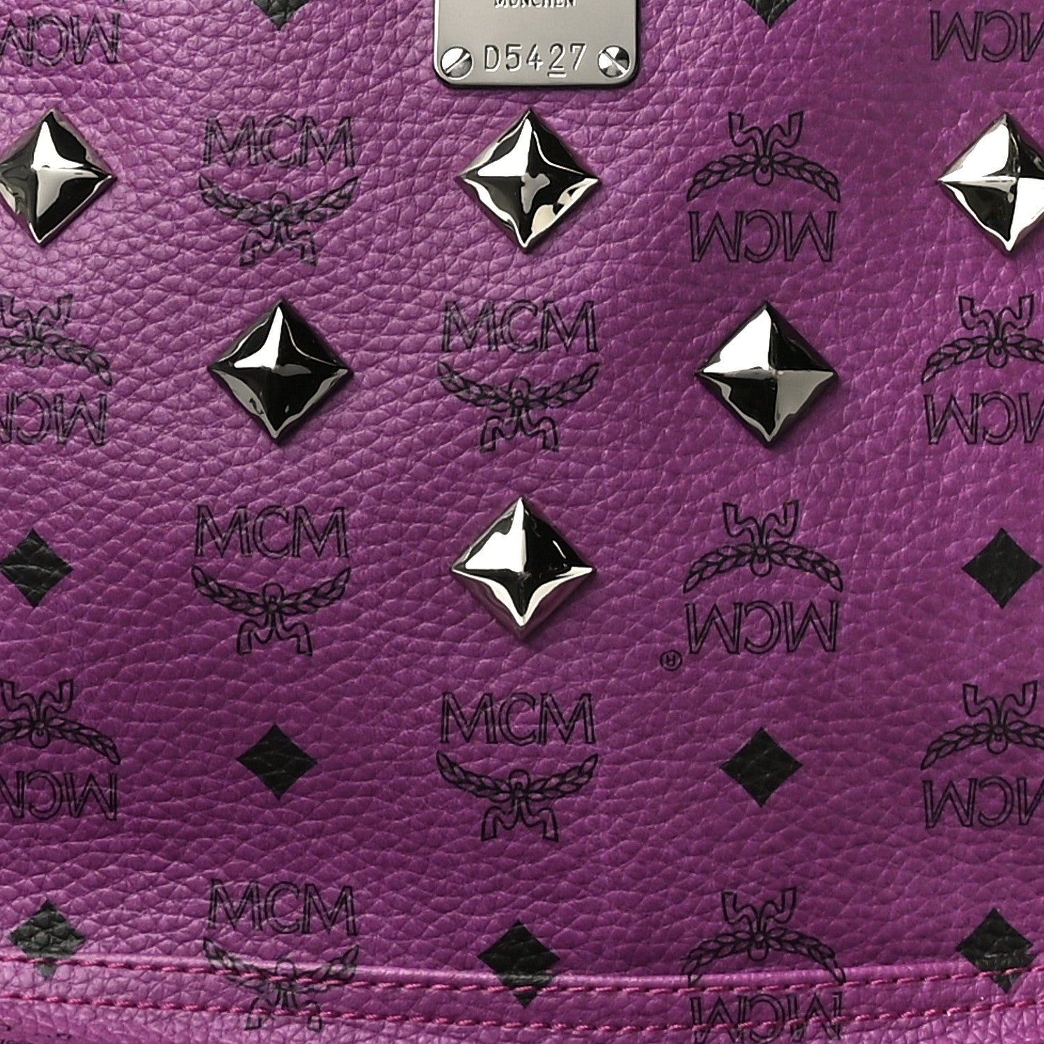 MCM Visetos Medium Sprinkle Stud Stark Backpack Purple 8 of 13
