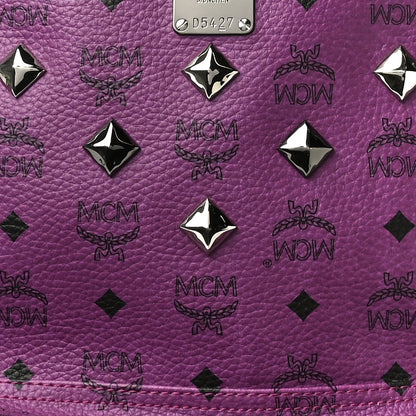 MCM Visetos Medium Sprinkle Stud Stark Backpack Purple 8 of 13