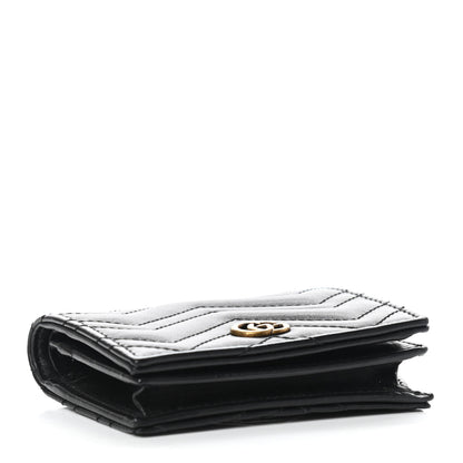 Gucci Calfskin Matelasse GG Marmont Card Case Wallet Black 4 of 8