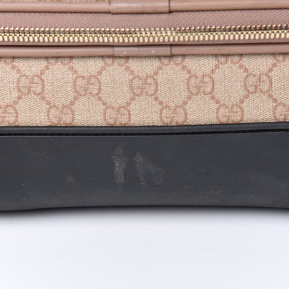Gucci GG Supreme Monogram Selleria Calfskin Four Wheel Carry On Suitcase Winter Rose 19 of 23