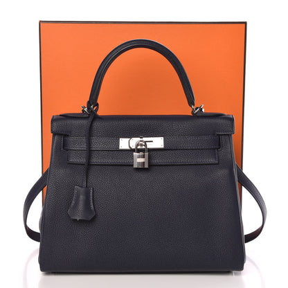 Hermes Togo Kelly Retourne 28 Bleu Nuit 37 of 37