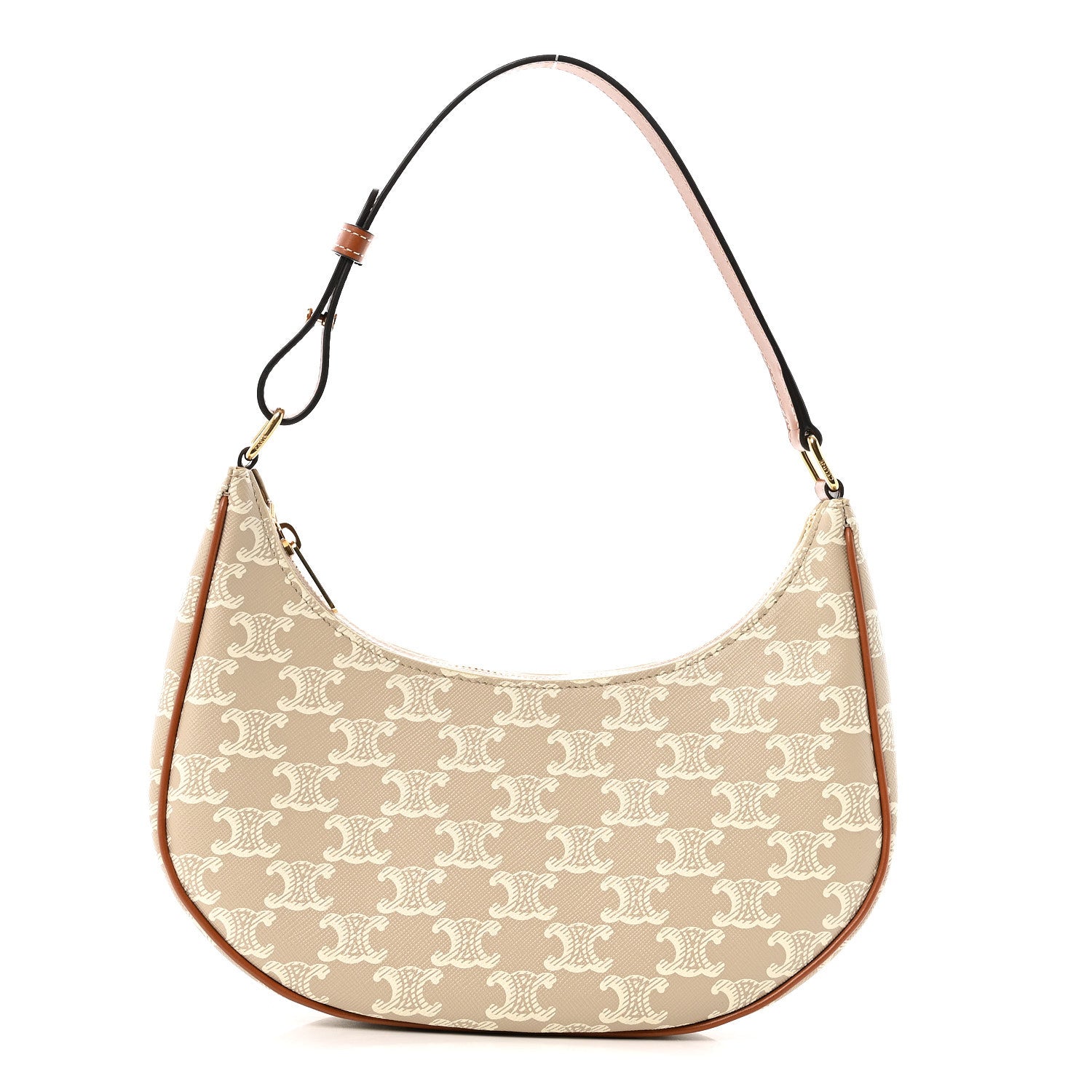 Celine Canvas Calfskin Ava Triomphe Shoulder Bag Grege 1 of 11