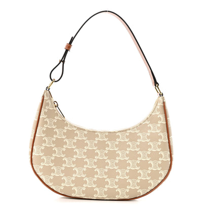 Celine Canvas Calfskin Ava Triomphe Shoulder Bag Grege 1 of 11