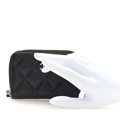 Chanel Caviar Quilted Zip Coin Purse Black 2 of 8