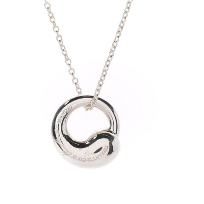 Tiffany Sterling Silver 12mm Elsa Peretti Eternal Circle Pendant Necklace 5 of 8