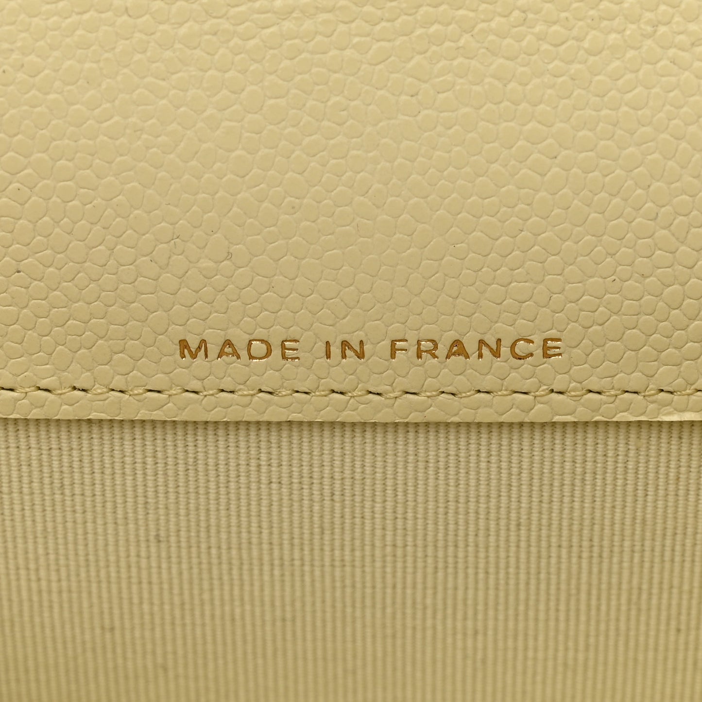 Caviar Quilted Flap Card Holder Wallet Light Yellow