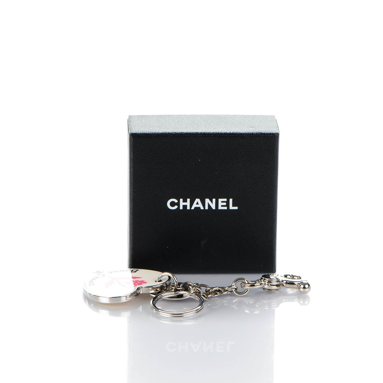 Chanel Bonne Chance Heart Keychain White 138727 – FASHIONPHILE