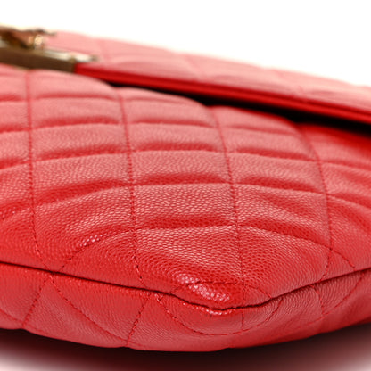 Chanel Caviar Quilted Large Golden Class Pouch Red 9 of 11