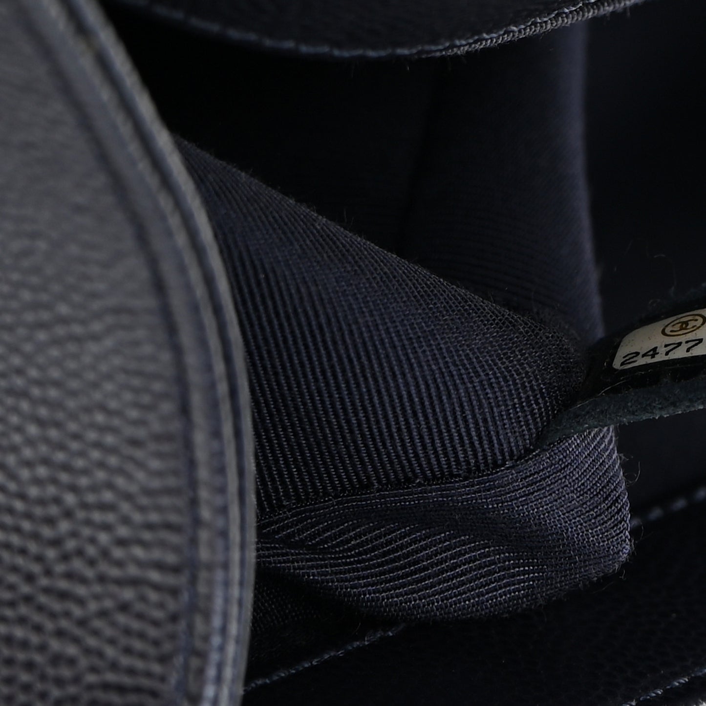 Metallic Caviar Quilted Medium Boy Flap Navy