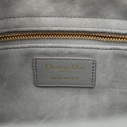 Christian Dior Lambskin Cannage Large Lady Dior Stone Grey 6 of 10