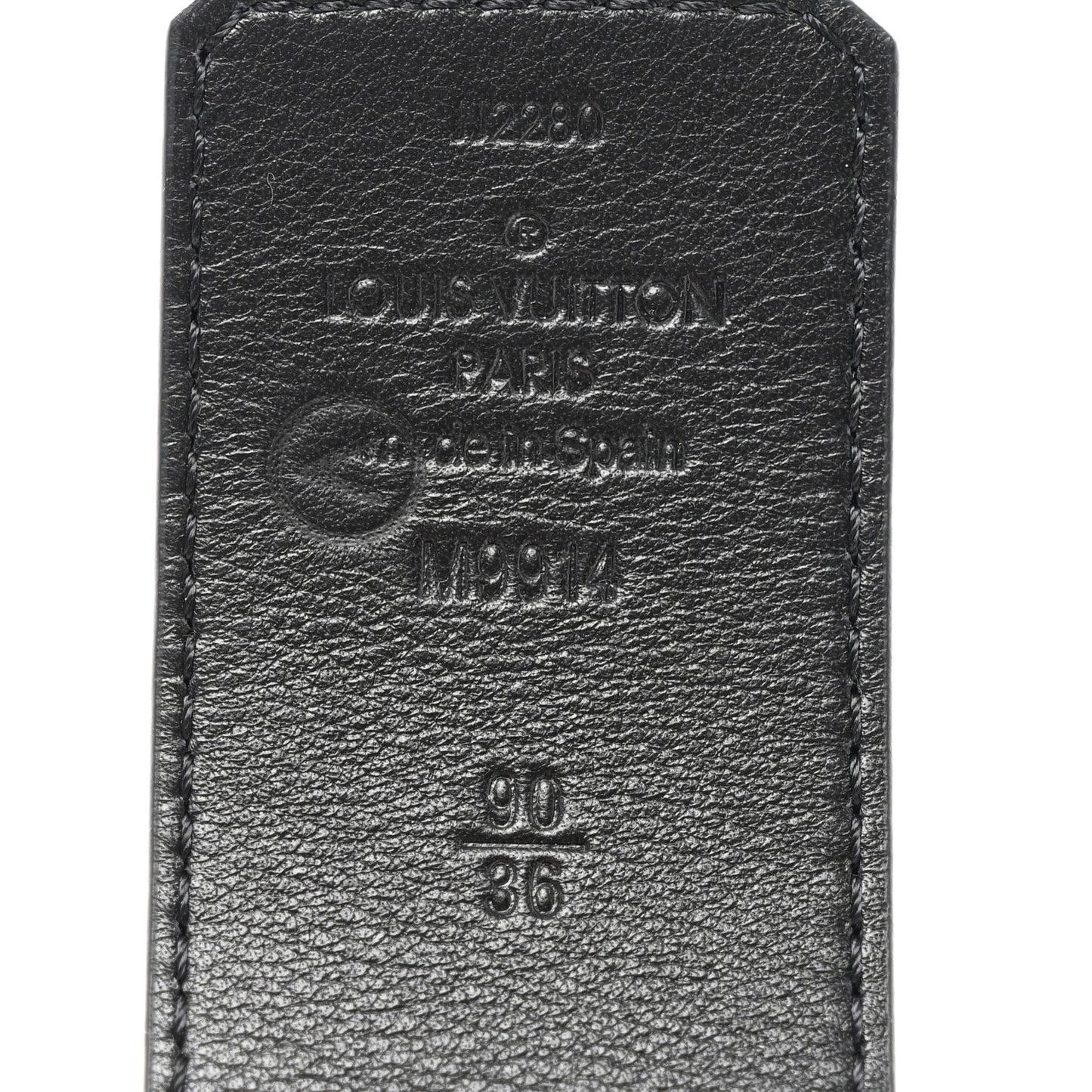 Calfskin Illusion Monogram 40mm LV Pyramide Belt 90 36 Black