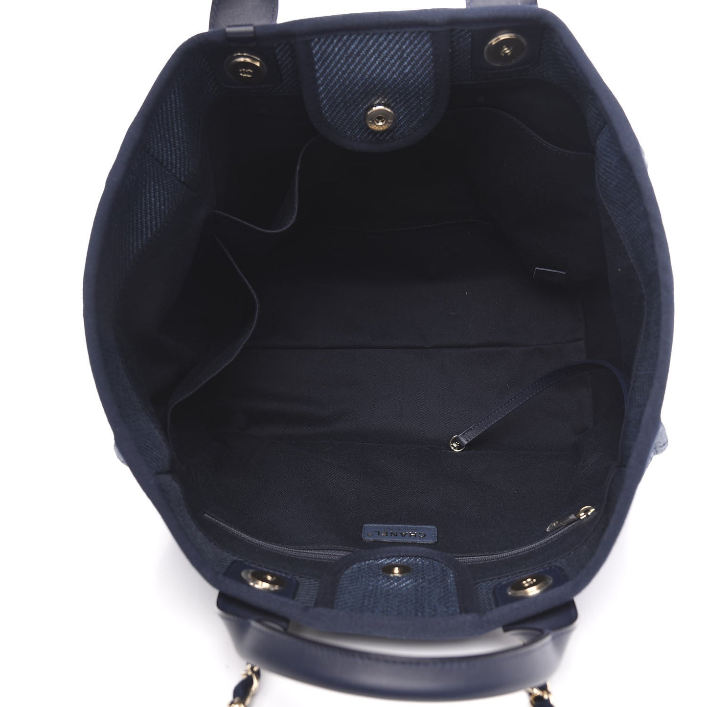 Mixed Fibers Calfskin Medium Deauville Tote Blue