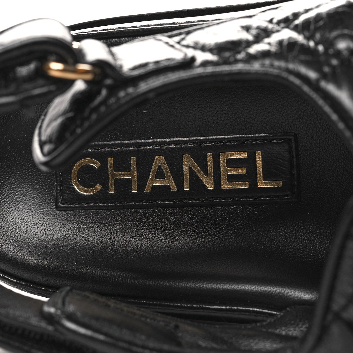 Chanel Shiny Calfskin Velcro Dad Sandals 39 Black 8 of 8