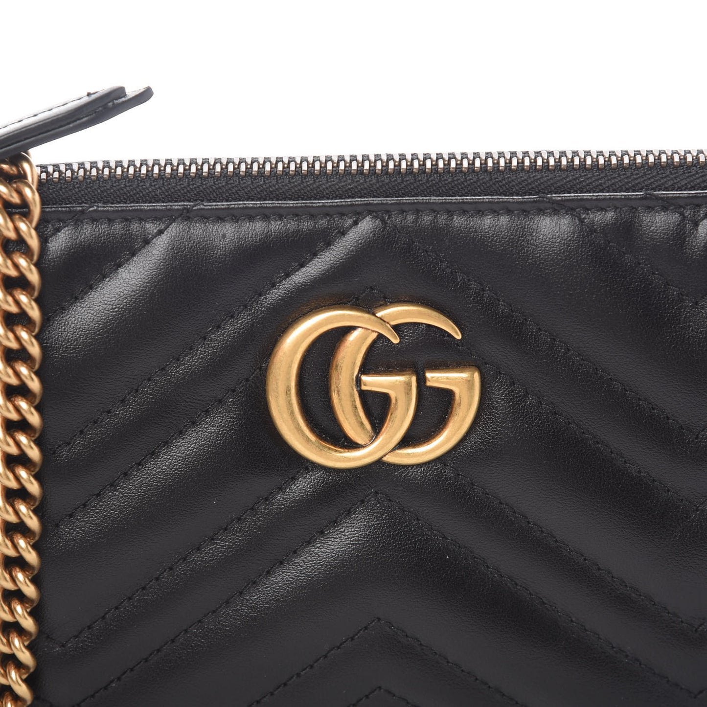 Calfskin Matelasse Mini GG Marmont Chain Bag Black
