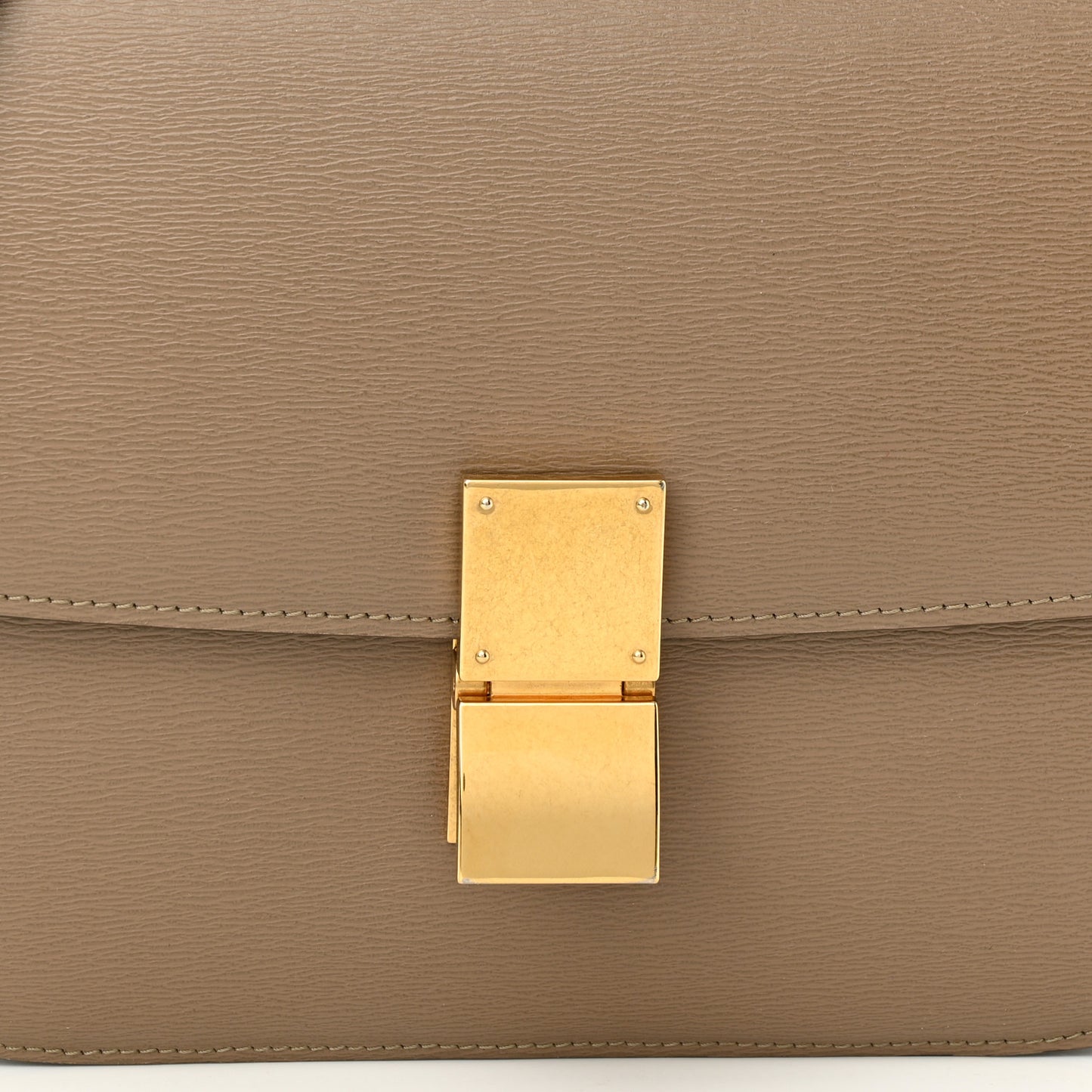 Liege Calfskin Medium Classic Box Flap Bag Taupe