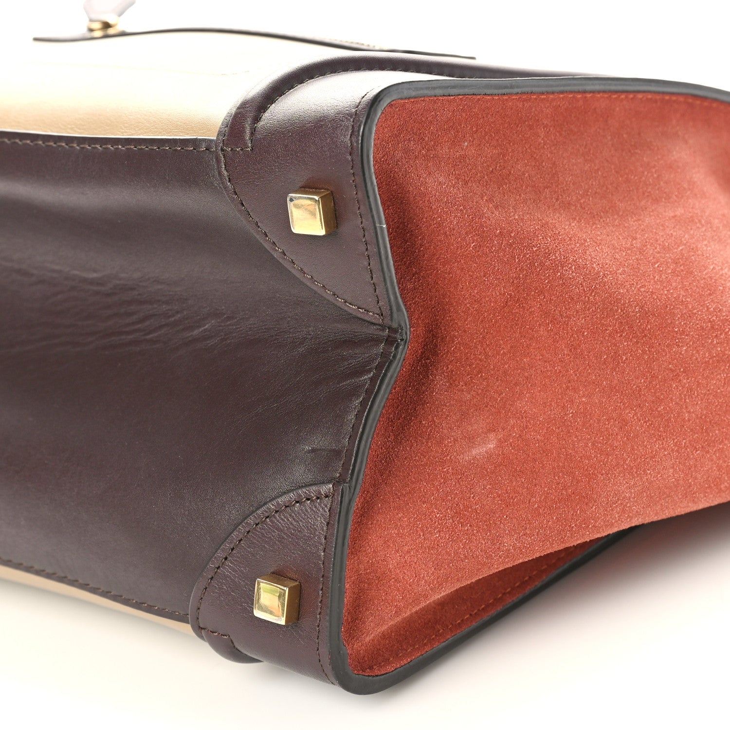 Celine Satin Calfskin Suede Mini Tri-Color Luggage Beige 9 of 9