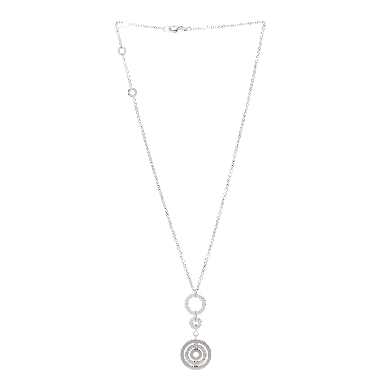 Bulgari 18K White Gold Astrale Cerchi Pendant Necklace 3 of 5