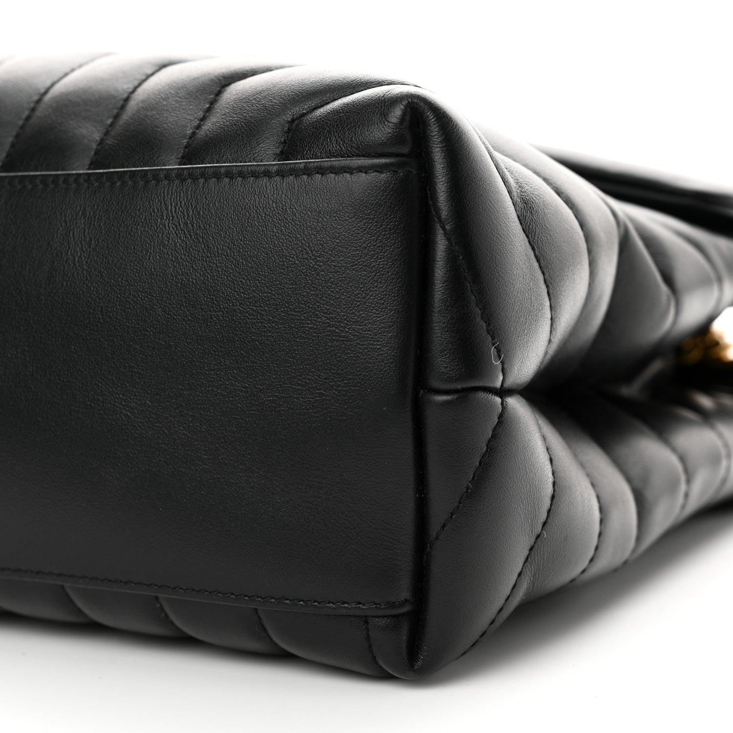 Saint Laurent Calfskin Y Quilted Monogram Medium Loulou Chain Satchel Black 10 of 11