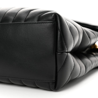 Saint Laurent Calfskin Y Quilted Monogram Medium Loulou Chain Satchel Black 10 of 11