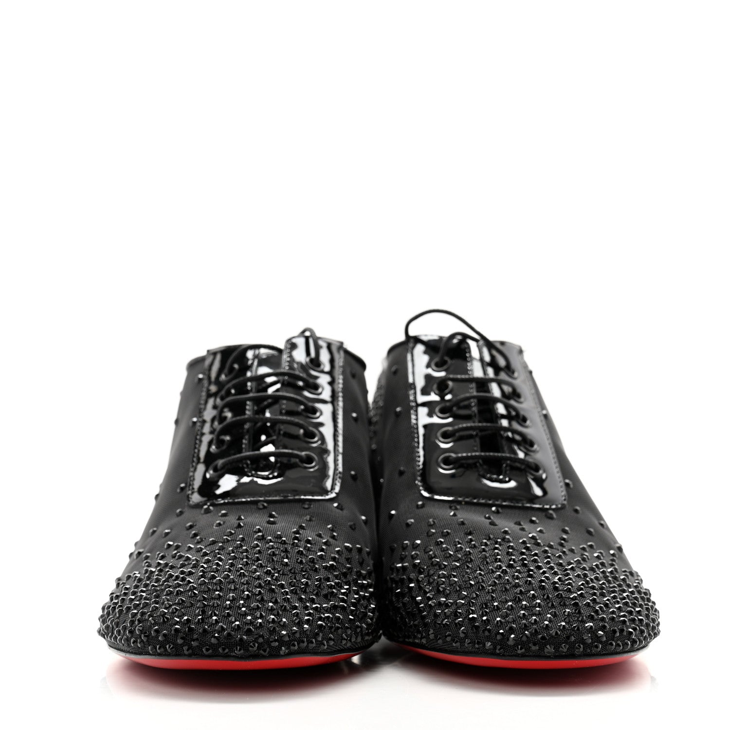 Christian Louboutin Rete Patent Strass Degraginzbar 30 Derby Oxfords 41 Black 2 of 12