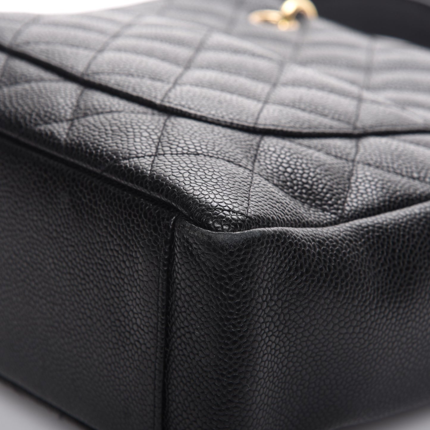 Caviar Quilted Petit Shopping Tote PST Black