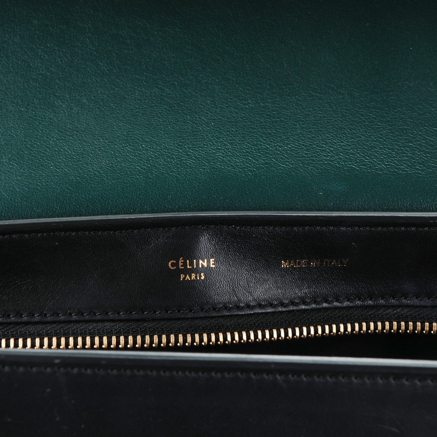 Celine Smooth Calfskin Medium Bi-Color Trapeze Bottle Green 5 of 9