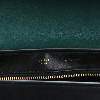Celine Smooth Calfskin Medium Bi-Color Trapeze Bottle Green 5 of 9