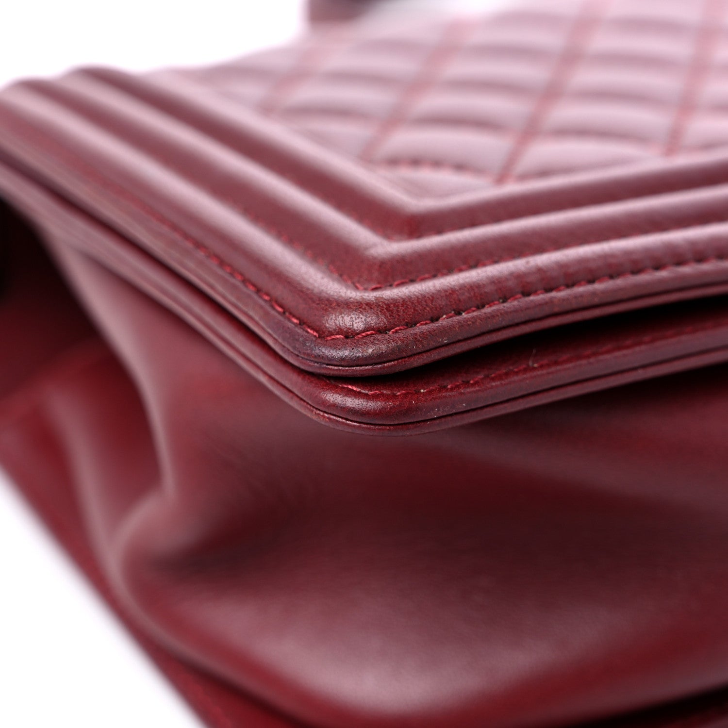 Chanel Lambskin Quilted Medium Boy Flap Dark Red 8 of 16