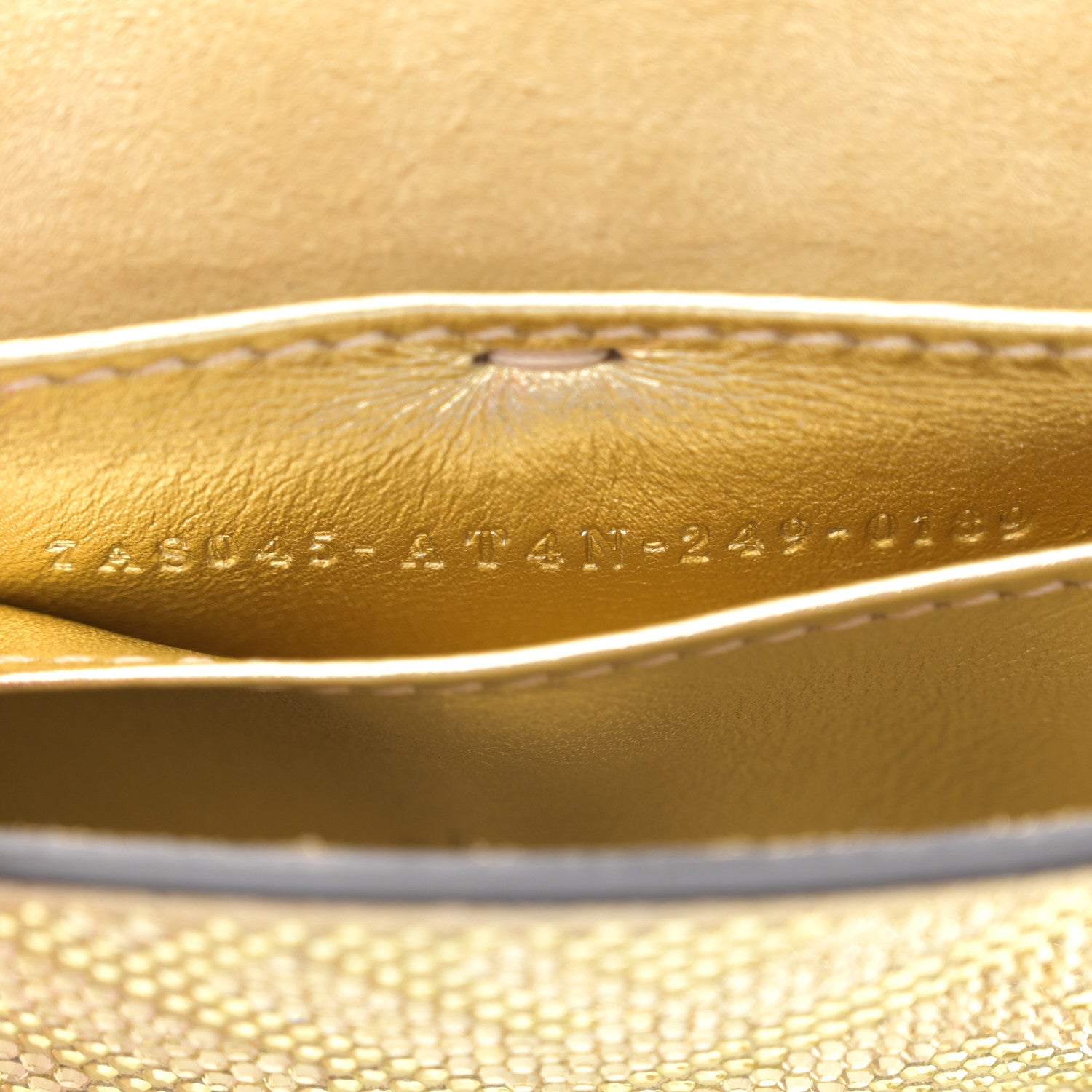 Fendi Crystal Vitello Laminato FF Nano Maxi Buckle Baguette Charm Light Gold 7 of 10