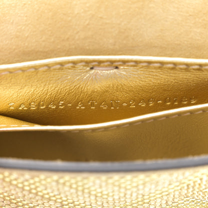 Fendi Crystal Vitello Laminato FF Nano Maxi Buckle Baguette Charm Light Gold 7 of 10