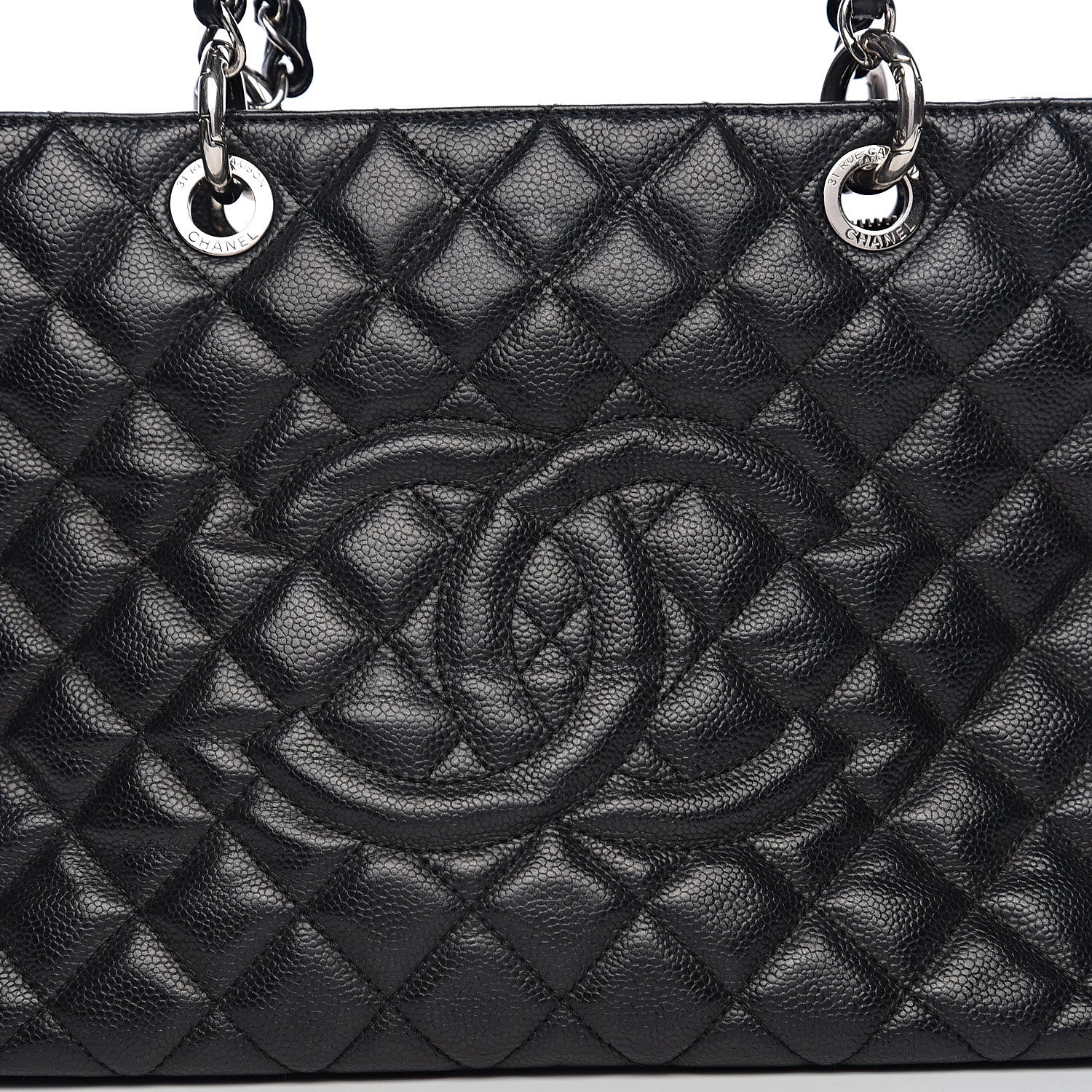 Chanel Caviar Quilted Grand Shopping Tote GST Black 8 of 10