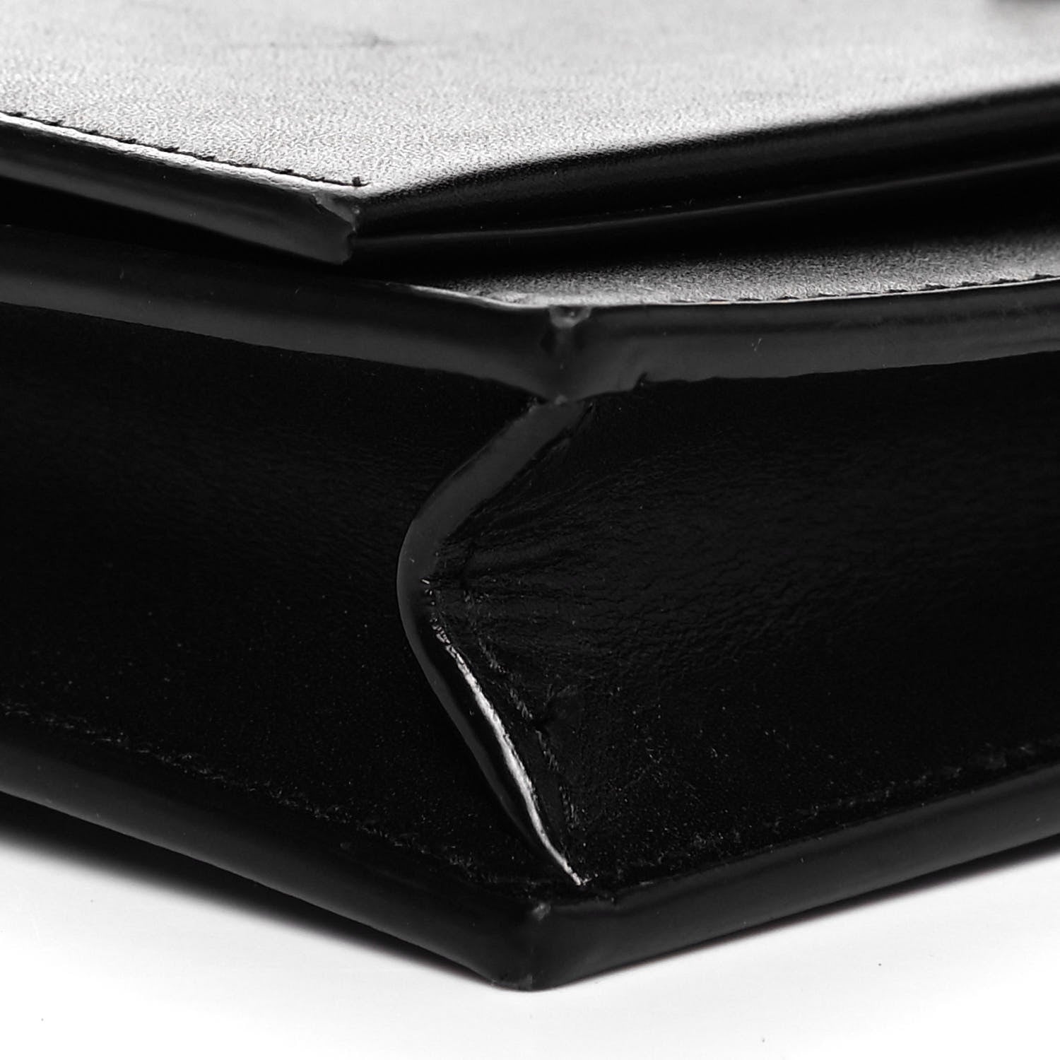 Saint Laurent Smooth Calfskin Classic Monogram Kate Tassel Chain Wallet Black 8 of 9